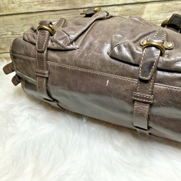 Francesco Biasia Taupe Brown Leather Shoulder Bag - Picture 5 of 8